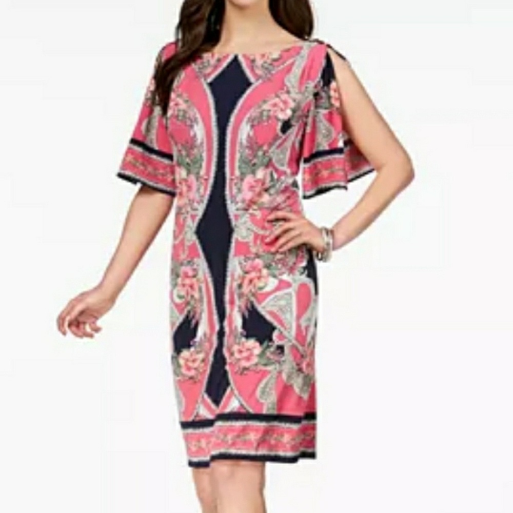 JM Collection Dress Split Flutter Sleeves
